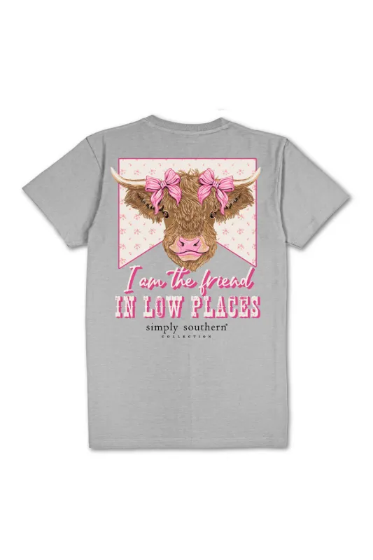 Simply Southern Plus Size Friend In Low Places T-Shirt for Women in Heather Grey | EXT-SS-COW-HTHRGRY sold by Glik’s