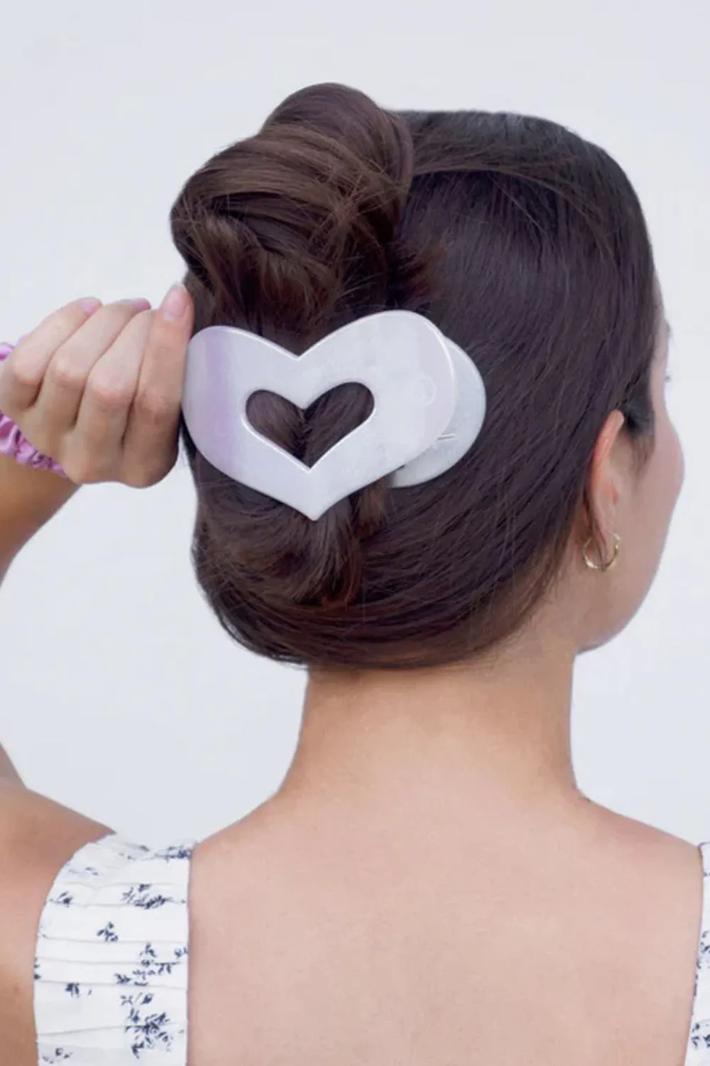 Teleties Medium Heart Flat Clip in Mother of Pearl | TT-CCHEART-003 sold by Glik’s product image thumbnail 2