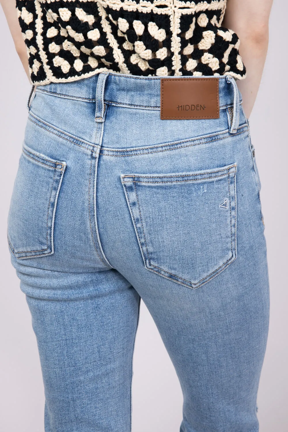 Hidden Happi High Rise Crop Flare Jeans for Women | HD3221C-ML sold by Glik’s product image thumbnail 2