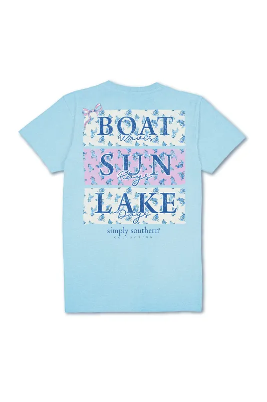 Simply Southern Plus Size Lake Days T-Shirt for Women in Sky Blue | EXT-SS-LAKEBOAT-SKY sold by Glik’s