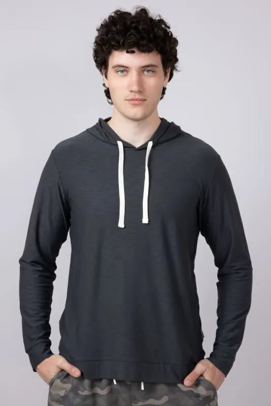 Free Fly Bamboo Slub Hoodie II for Men in Black Sand | MSLBH328-BLACKSAND sold by Glik’s