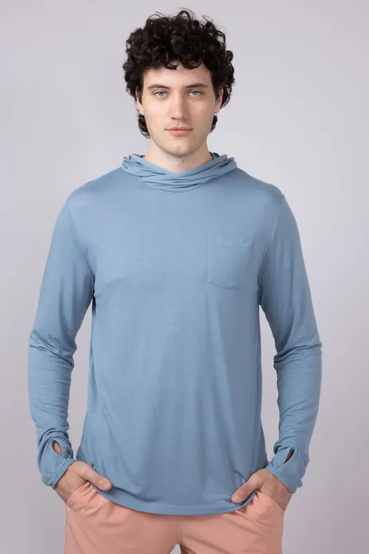 Free Fly Bamboo Lightweight Hoodie for Men in Blue Fog | LWH400-BLUEFOG sold by Glik’s