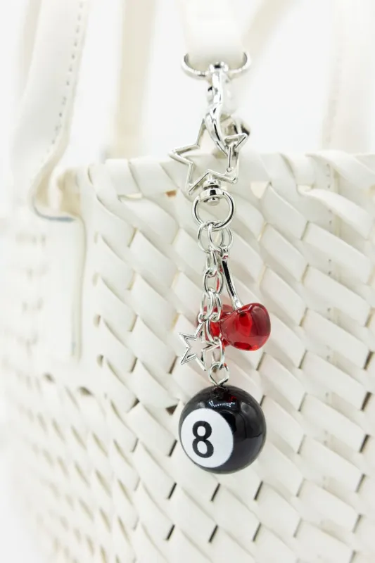 8 Ball Cherry Star Purse Charm in Silver | KS0026 sold by Glik’s