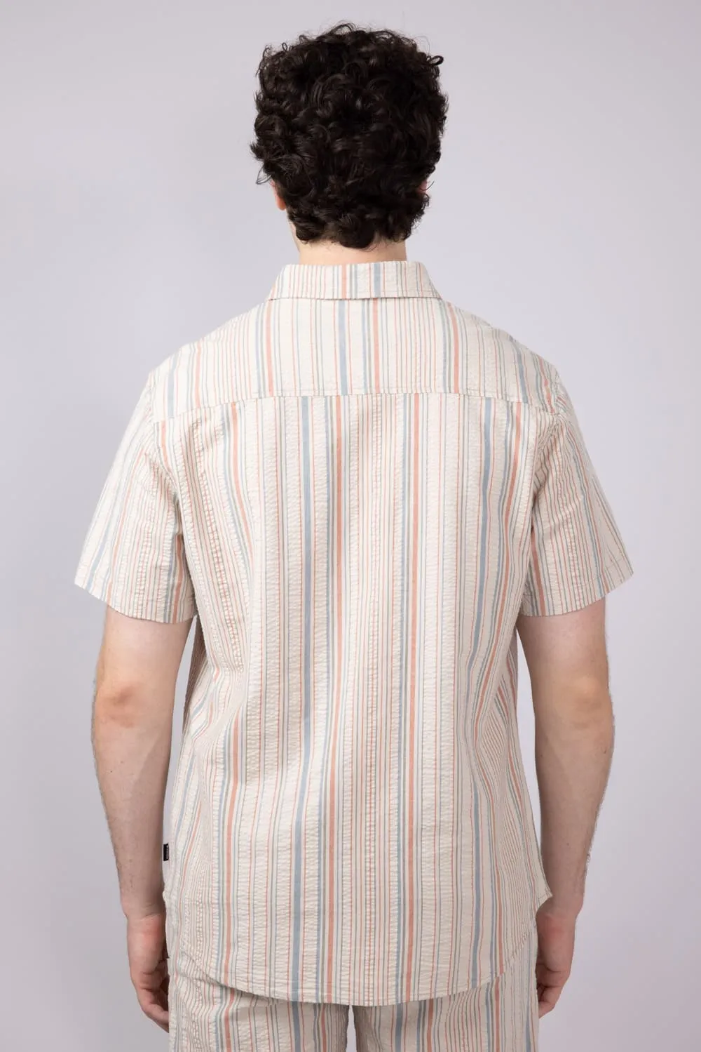 Union Valencia Seersucker Button Up Shirt for Men in Cream | H13A62T-SWEETPOTATO sold by Glik’s product image thumbnail 5