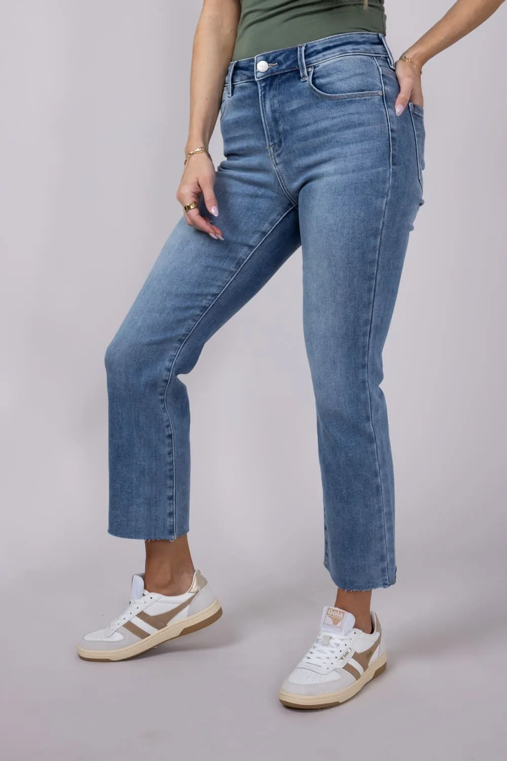 Risen Mid-Rise Straight Raw Hem Jeans for Women | RDP5203CH-MD sold by Glik’s product image thumbnail 4