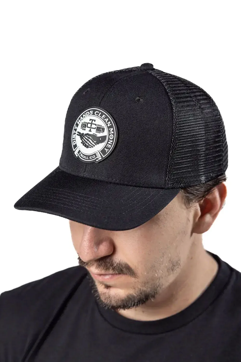 Troll Co. Haggler Curved Brim Trucker Hat for Men in Black | TC1239-BLACK sold by Glik’s product image thumbnail 3