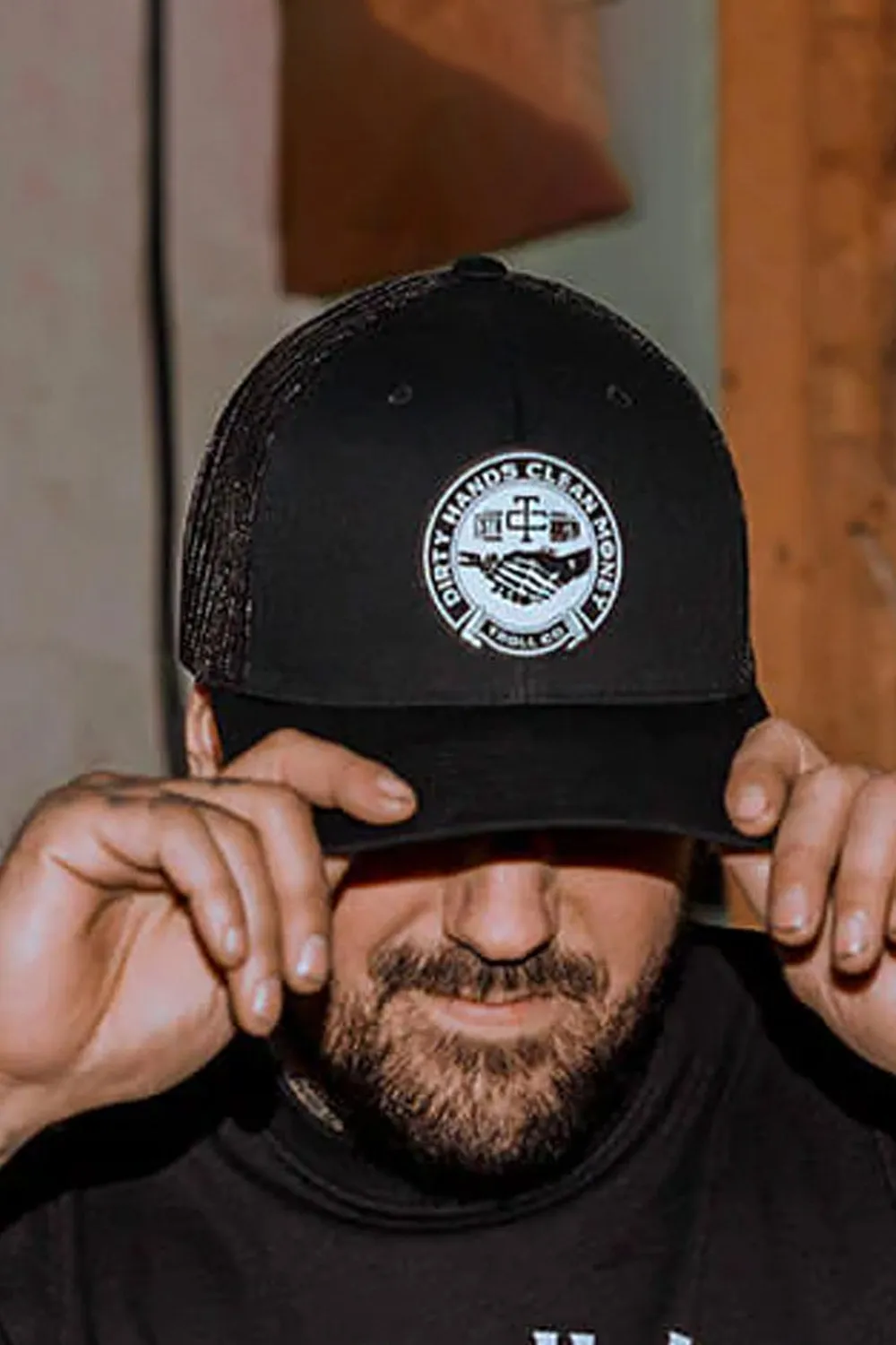 Troll Co. Haggler Curved Brim Trucker Hat for Men in Black | TC1239-BLACK sold by Glik’s product image thumbnail 2