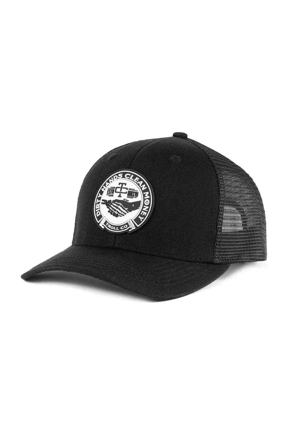 Troll Co. Haggler Curved Brim Trucker Hat for Men in Black | TC1239-BLACK sold by Glik’s