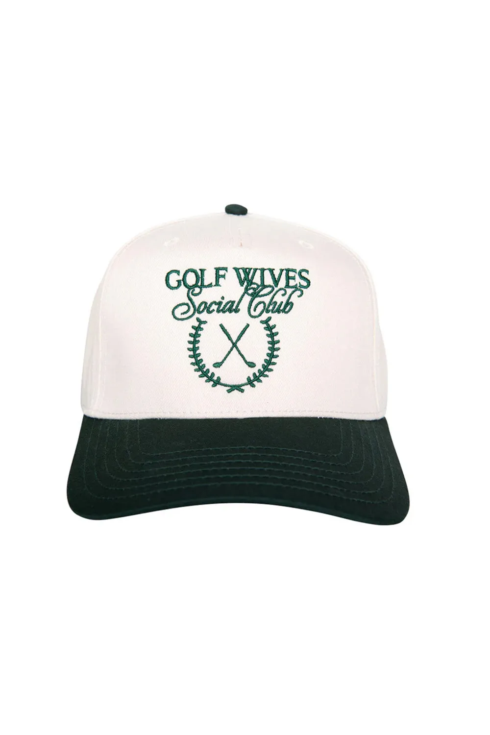 Golf Wives Social Club Trucker Hat for Women in Green/Tan | KDC-BC-1120-DGN-TAN sold by Glik’s product image thumbnail 3