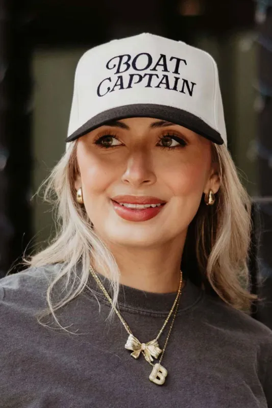 Boat Captain Trucker Hat for Women in Black/Tan | KDC-BC-1127-BLK-TAN sold by Glik’s
