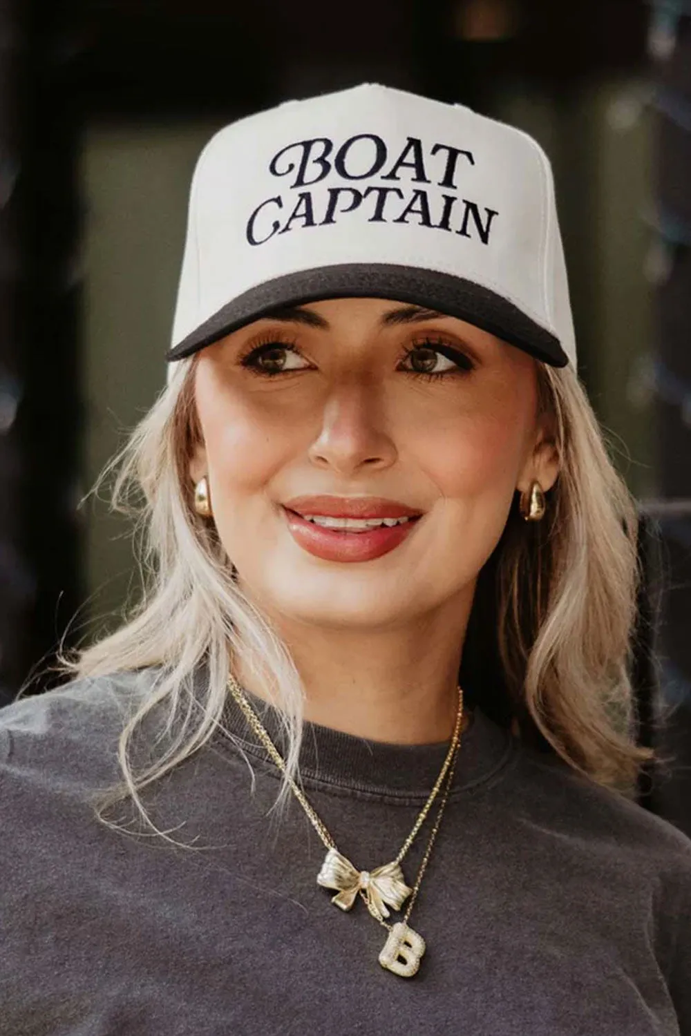 Boat Captain Trucker Hat for Women in Black/Tan | KDC-BC-1127-BLK-TAN sold by Glik’s