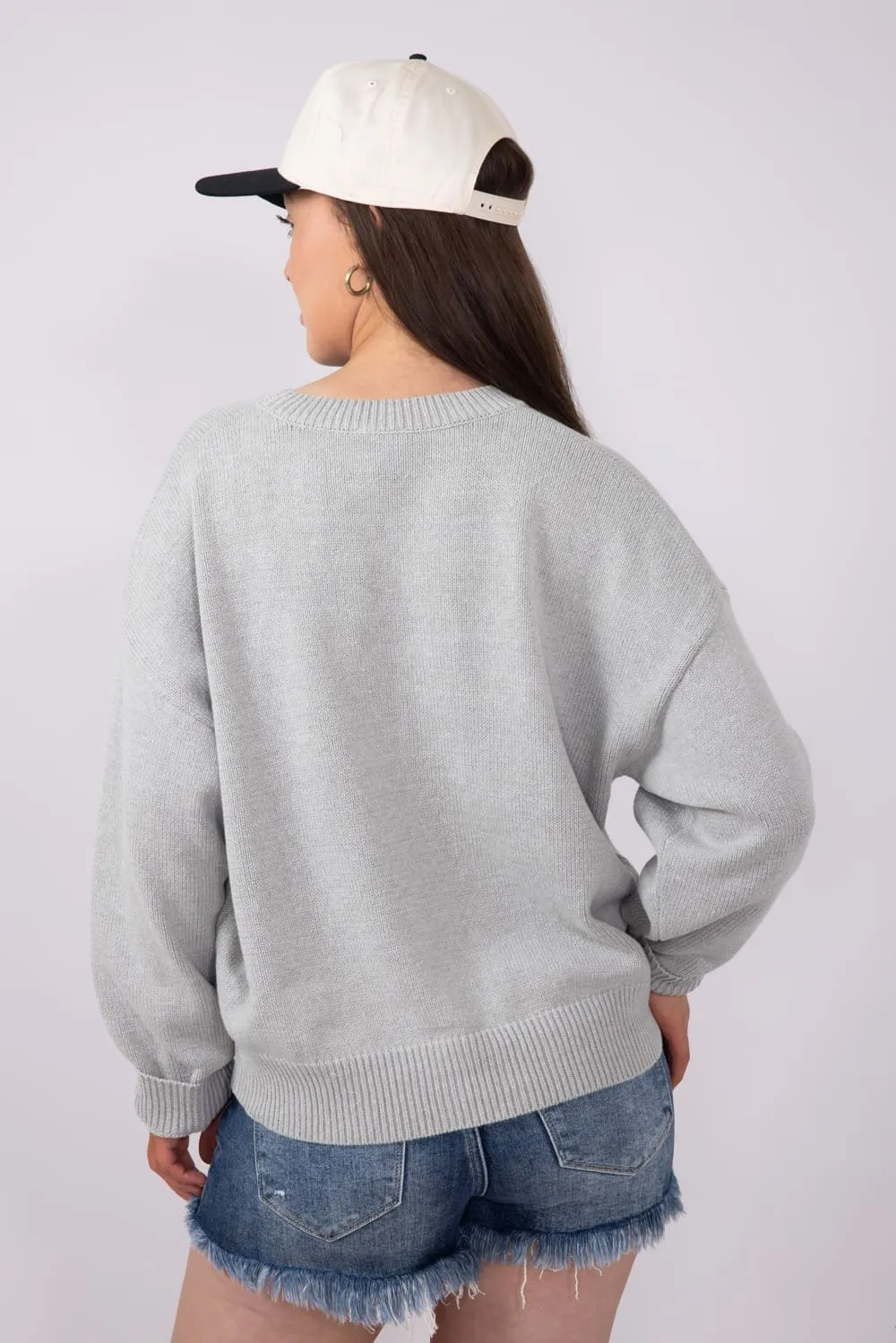 USA Bear Crewneck Sweater for Women in Grey | IWT5160-2-HGREY sold by Glik’s product image thumbnail 3
