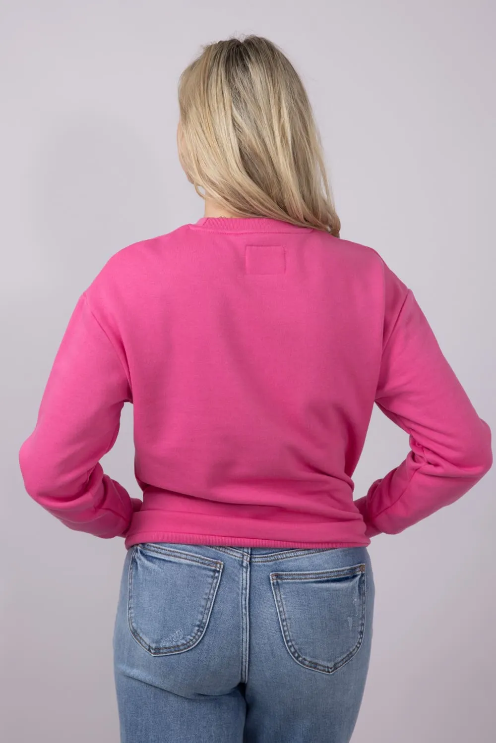 1897 Active Embroidered Wifey Sweatshirt for Women in Pink | XXXGT078-BUBBLEGUM sold by Glik’s product image thumbnail 4