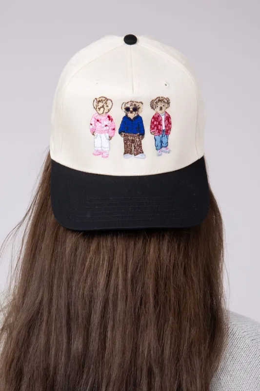 Teddy Bears Trucker Hat for Women in Black/Tan | KDC-BC-1155-BLK-TAN sold by Glik’s