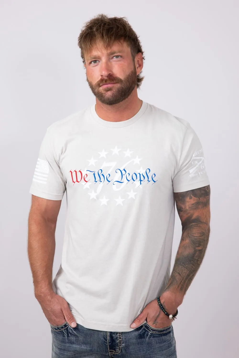 Grunt Style 76 We The People T-Shirt for Men in Sand | GS5956-SAND sold by Glik’s