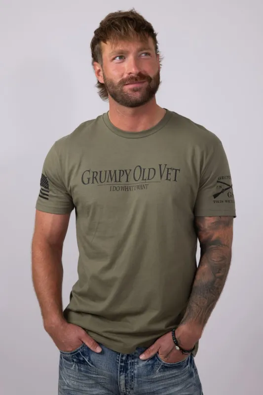Grunt Style Grumpy Old Vet T-Shirt for Men in Green | GS4505-ARMYGREEN sold by Glik’s