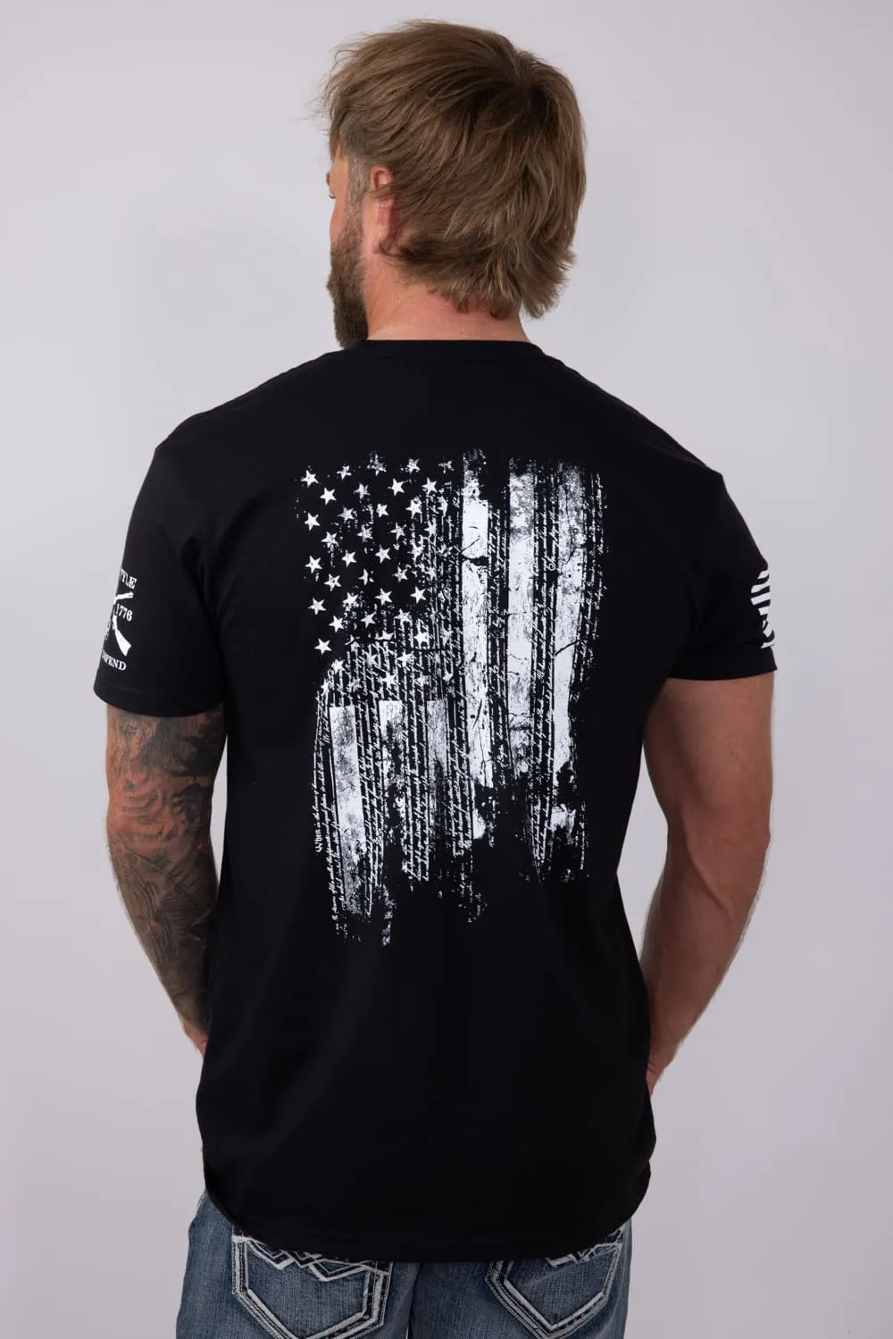 Grunt Style 1776 Flag T-Shirt for Men in Black | GS2610-BLACK sold by Glik’s