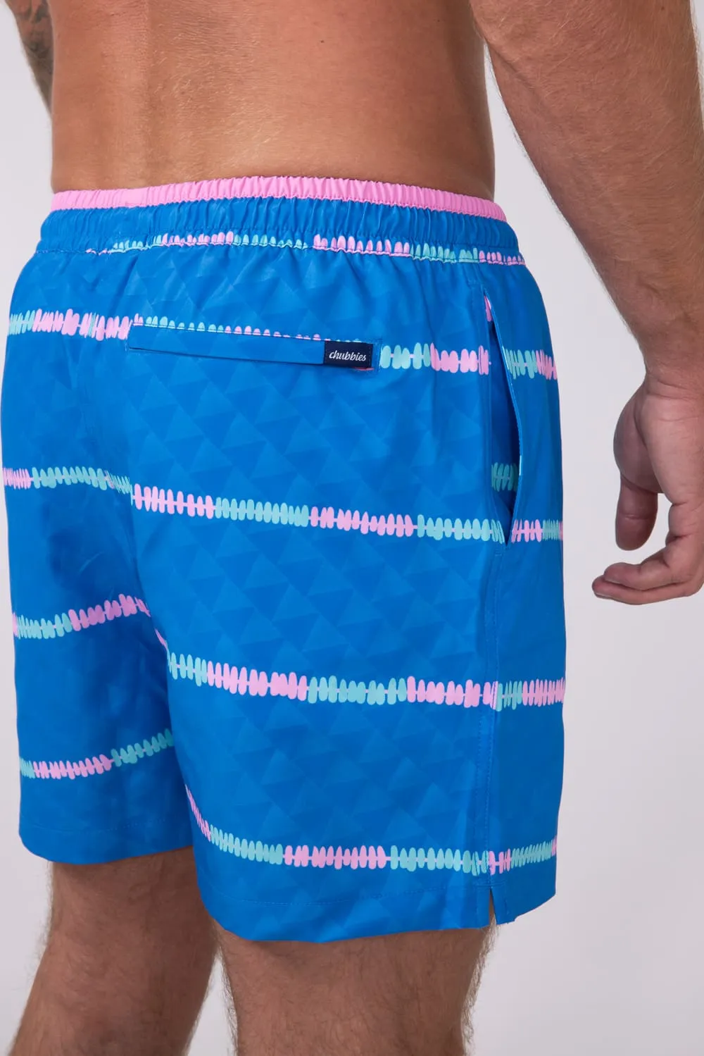 Chubbies Embossed Classic Swim Trunks 5.5” Shorts for Men in Blue Stripe | 142251-024 sold by Glik’s product image thumbnail 5