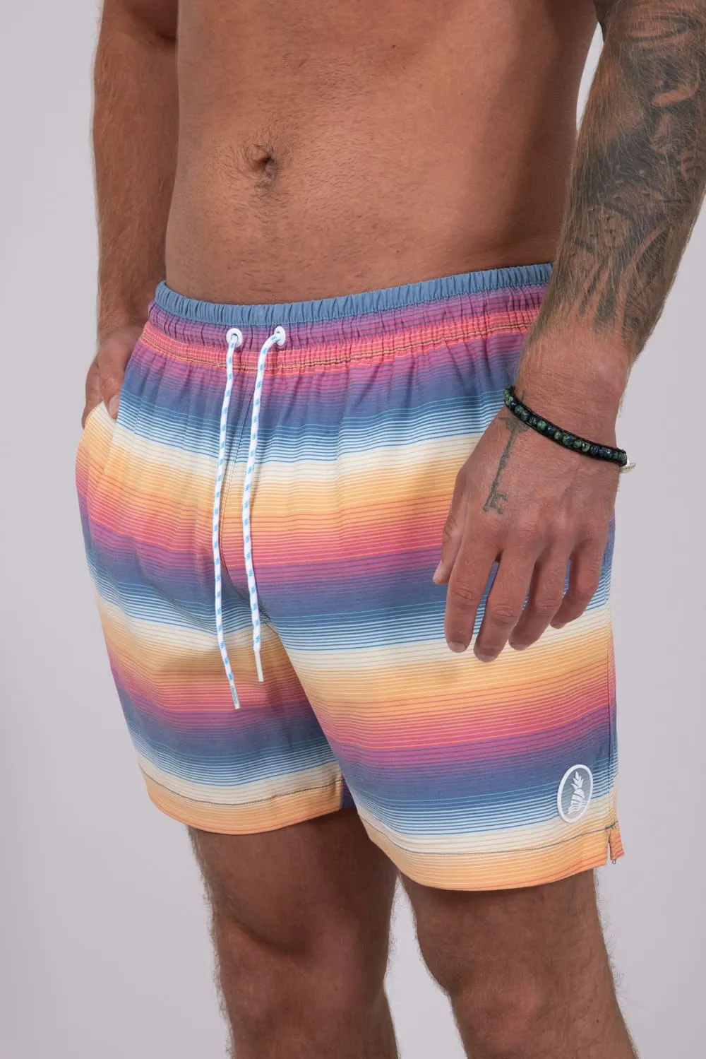 Chubbies Classic Lined Swim Trunks 5.5” Shorts for Men in Blue/Orange Gradient Stripe | 109241-104 sold by Glik’s product image thumbnail 3