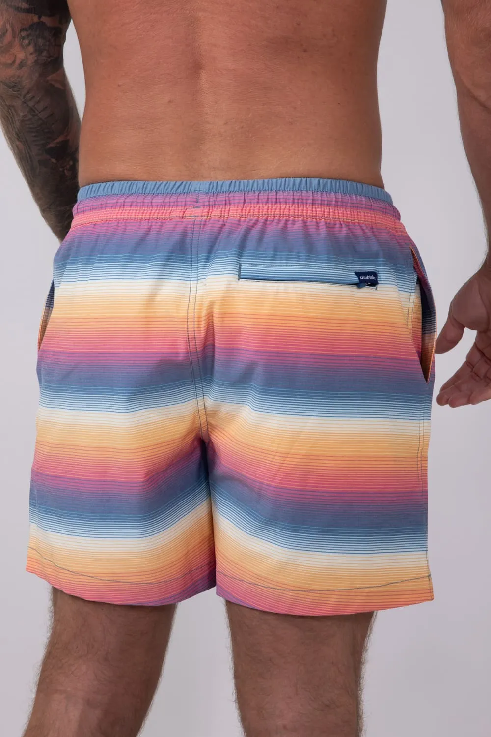 Chubbies Classic Lined Swim Trunks 5.5” Shorts for Men in Blue/Orange Gradient Stripe | 109241-104 sold by Glik’s product image thumbnail 5