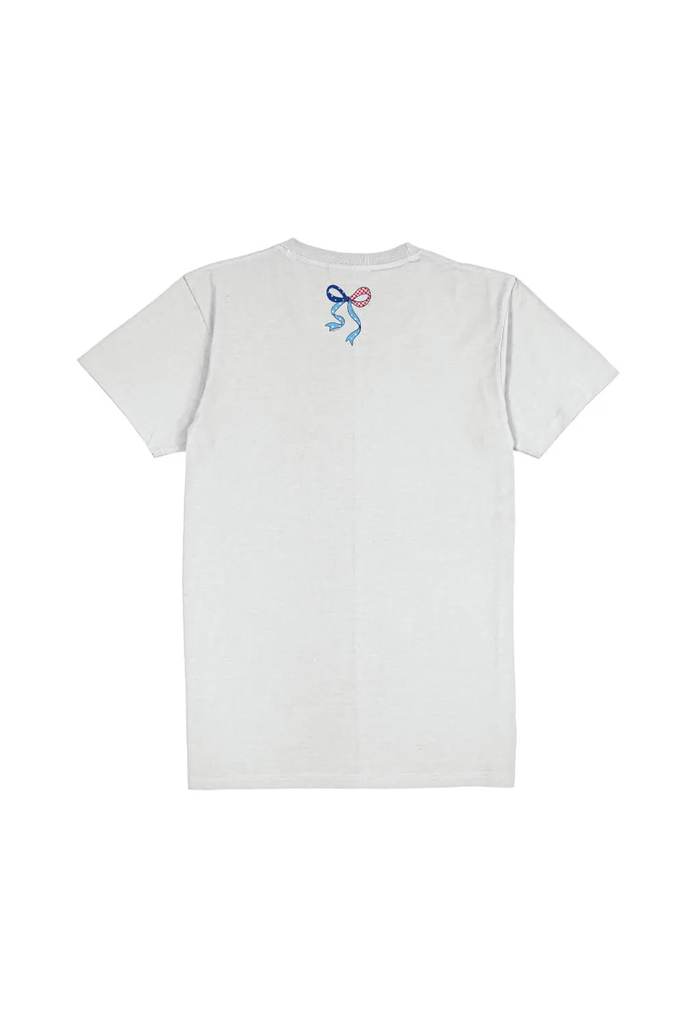 Simply Southern Americana Patchwork Bow T-Shirt in Whitewater Grey | SS-PATCHBOW-WHITEWATER sold by Glik’s product image thumbnail 2