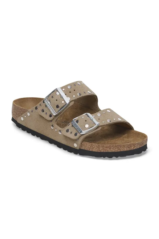 Birkenstock Arizona Rivets Suede Sandals for Women in Taupe | 1029390 sold by Glik’s