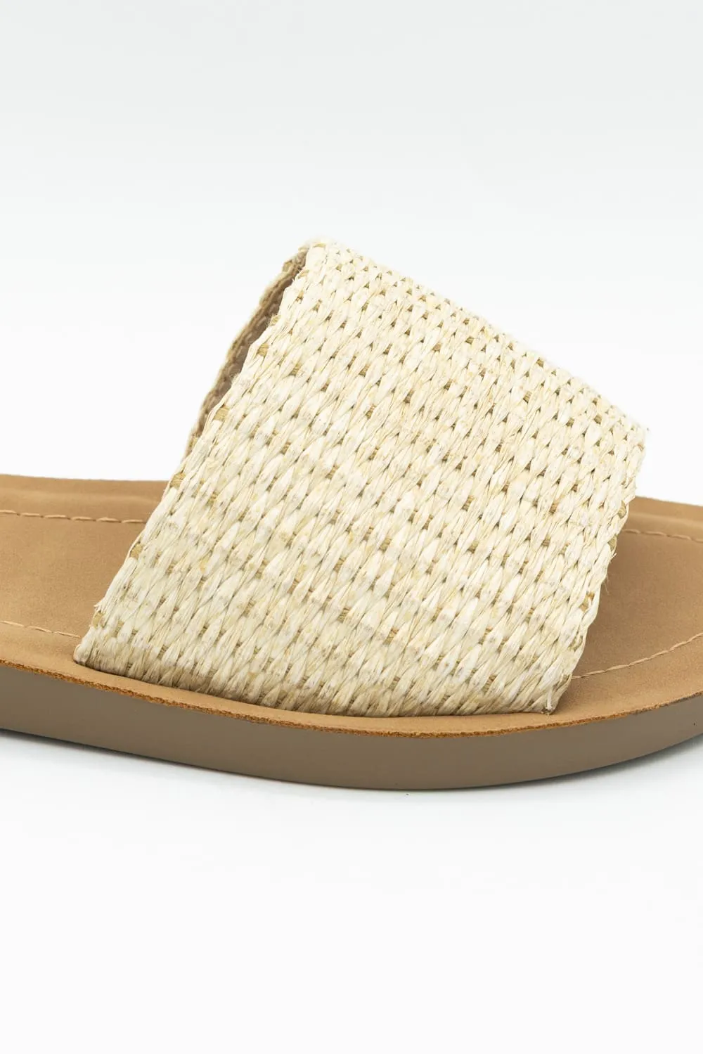 Soda Effron Raffia Slide Sandals for Women in Bone | EFFRON-S BONE RAFFIA sold by Glik’s product image thumbnail 3