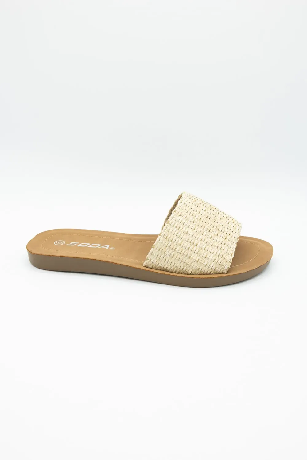 Soda Effron Raffia Slide Sandals for Women in Bone | EFFRON-S BONE RAFFIA sold by Glik’s product image thumbnail 4