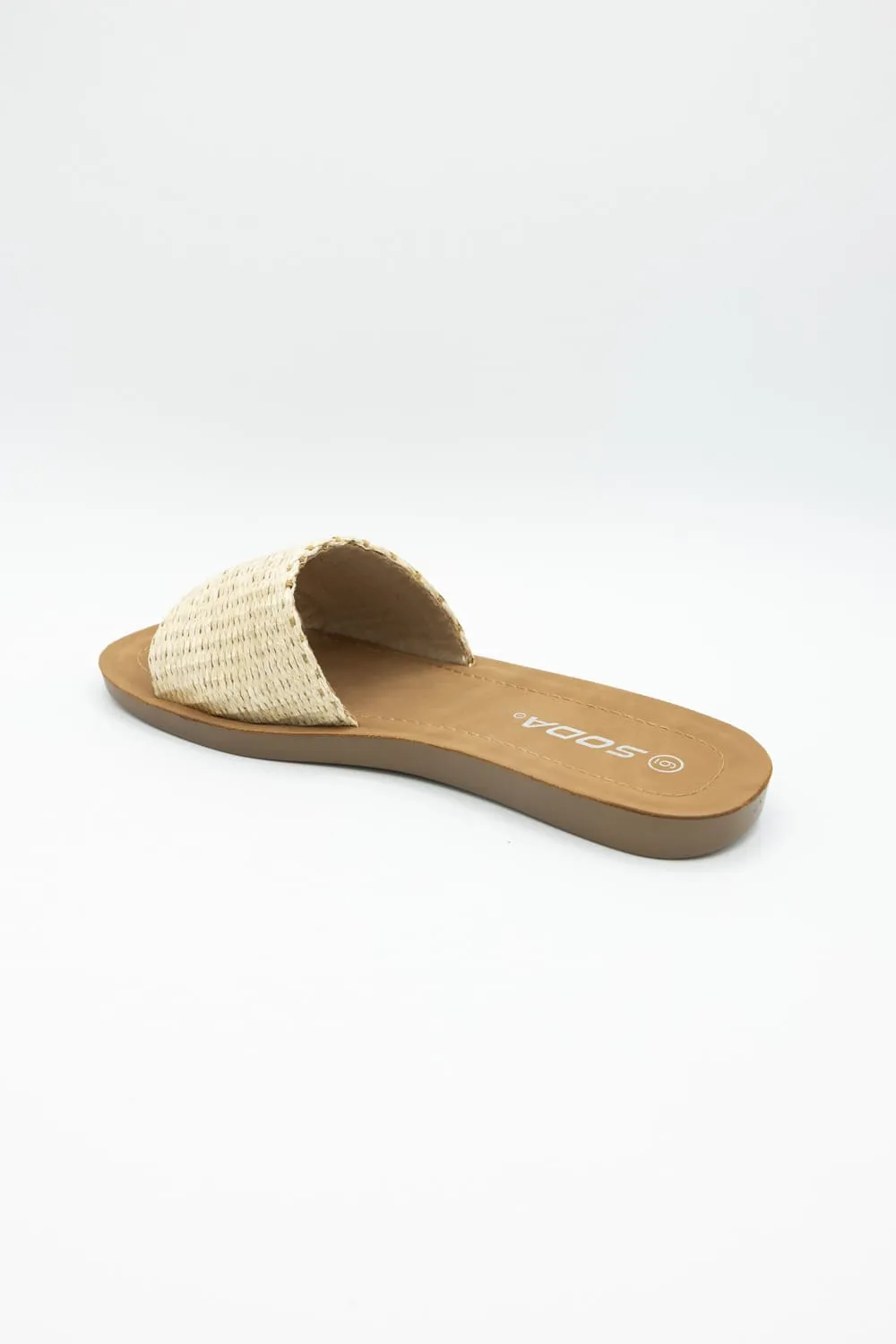 Soda Effron Raffia Slide Sandals for Women in Bone | EFFRON-S BONE RAFFIA sold by Glik’s product image thumbnail 5