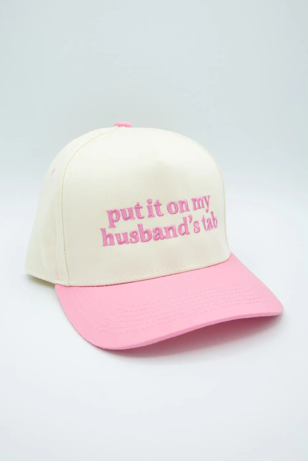 Put It On My Husband’s Tab Trucker Hat for Women in Pink/Tan | KDC-BC-1110-PINK-TAN sold by Glik’s product image thumbnail 3