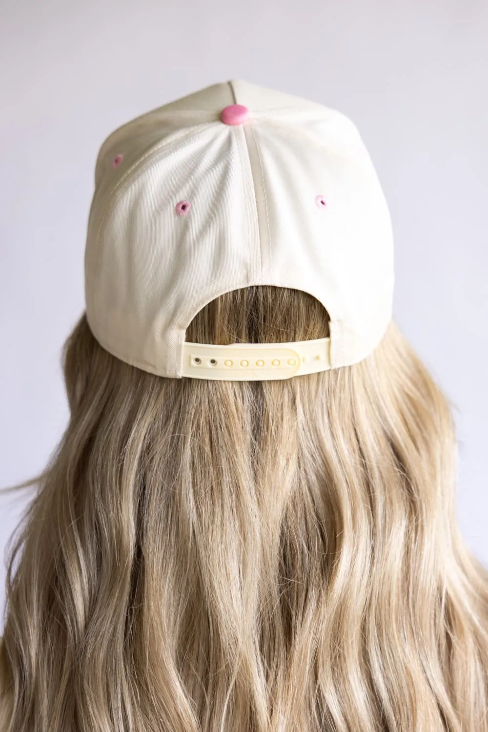 Put It On My Husband’s Tab Trucker Hat for Women in Pink/Tan | KDC-BC-1110-PINK-TAN sold by Glik’s product image thumbnail 4