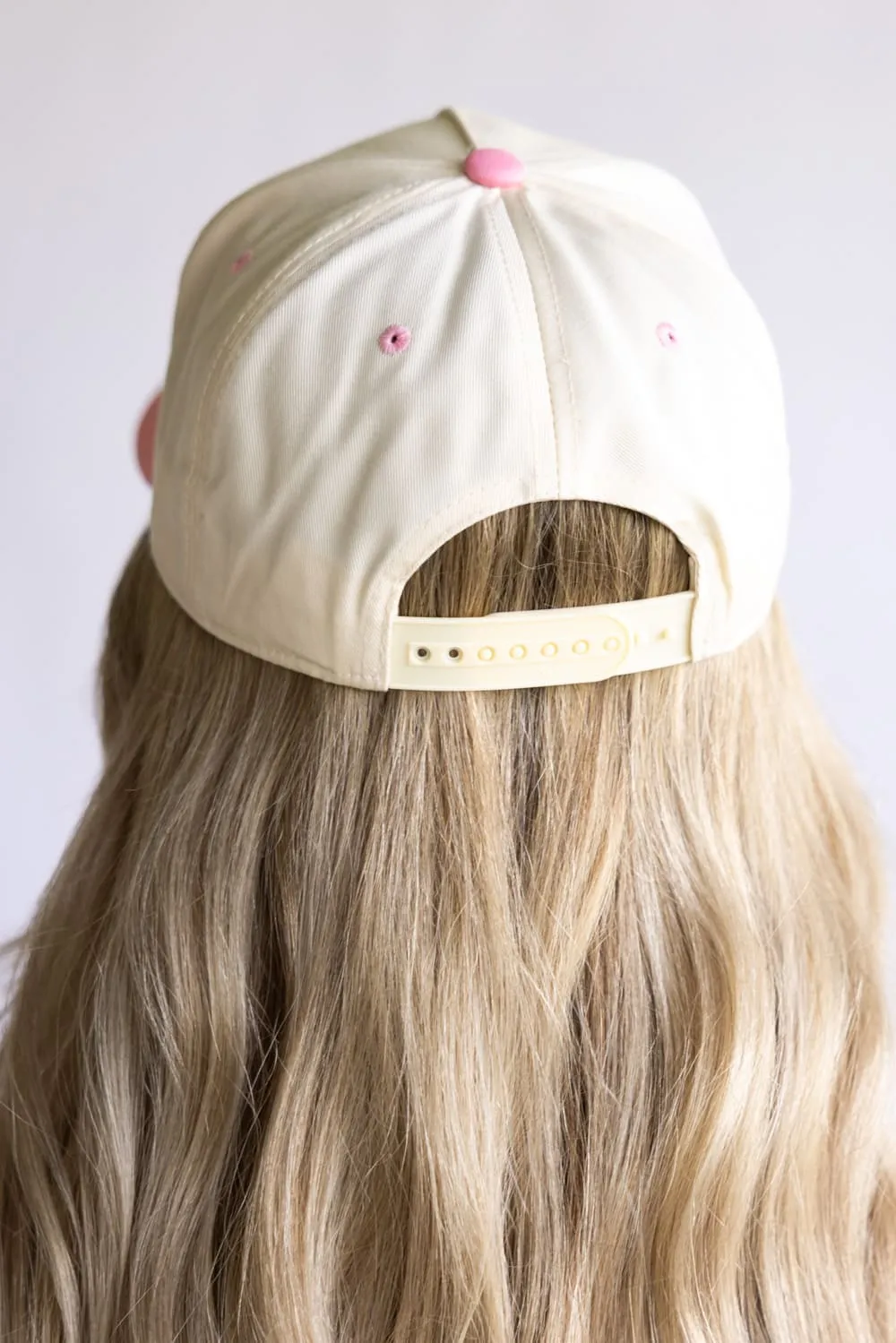 Put It On My Boyfriend’s Tab Trucker Hat for Women in Pink/Tan | KDC-BC-1108-PINK-TAN sold by Glik’s product image thumbnail 4