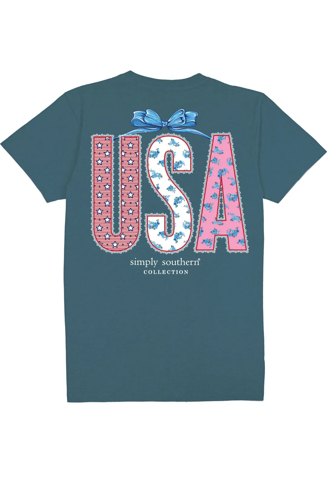 Simply Southern USA Lace T-Shirt for Women in Comet Blue | SS-LACEUSA-COMET sold by Glik’s product image thumbnail 3