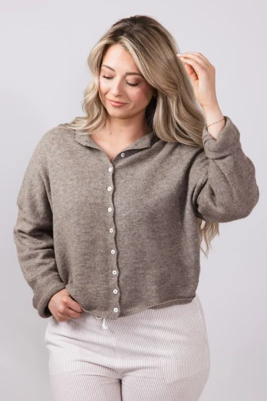 Things Between Piper Cardigan for Women in Mocha | TBW237-MOC sold by Glik’s