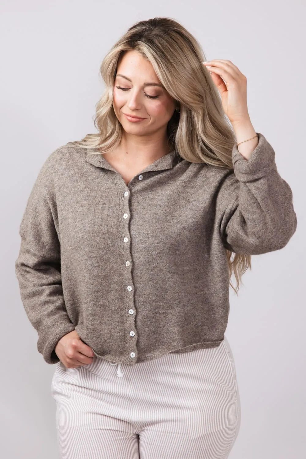 Things Between Piper Cardigan for Women in Mocha | TBW237-MOC sold by Glik’s