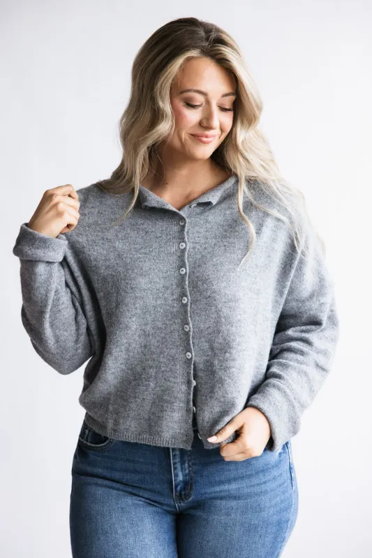 Things Between Piper Cardigan for Women in Grey | TBW237-GRY sold by Glik’s