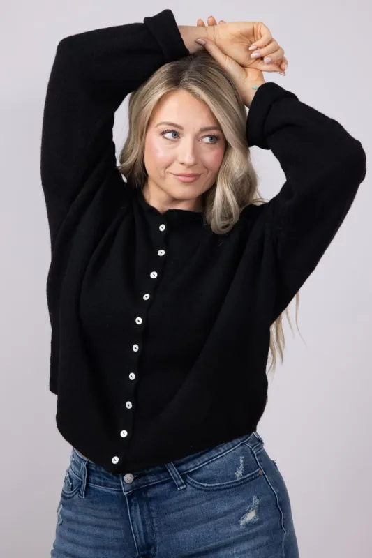 Things Between Piper Cardigan for Women in Black | TBW237-BLK sold by Glik’s