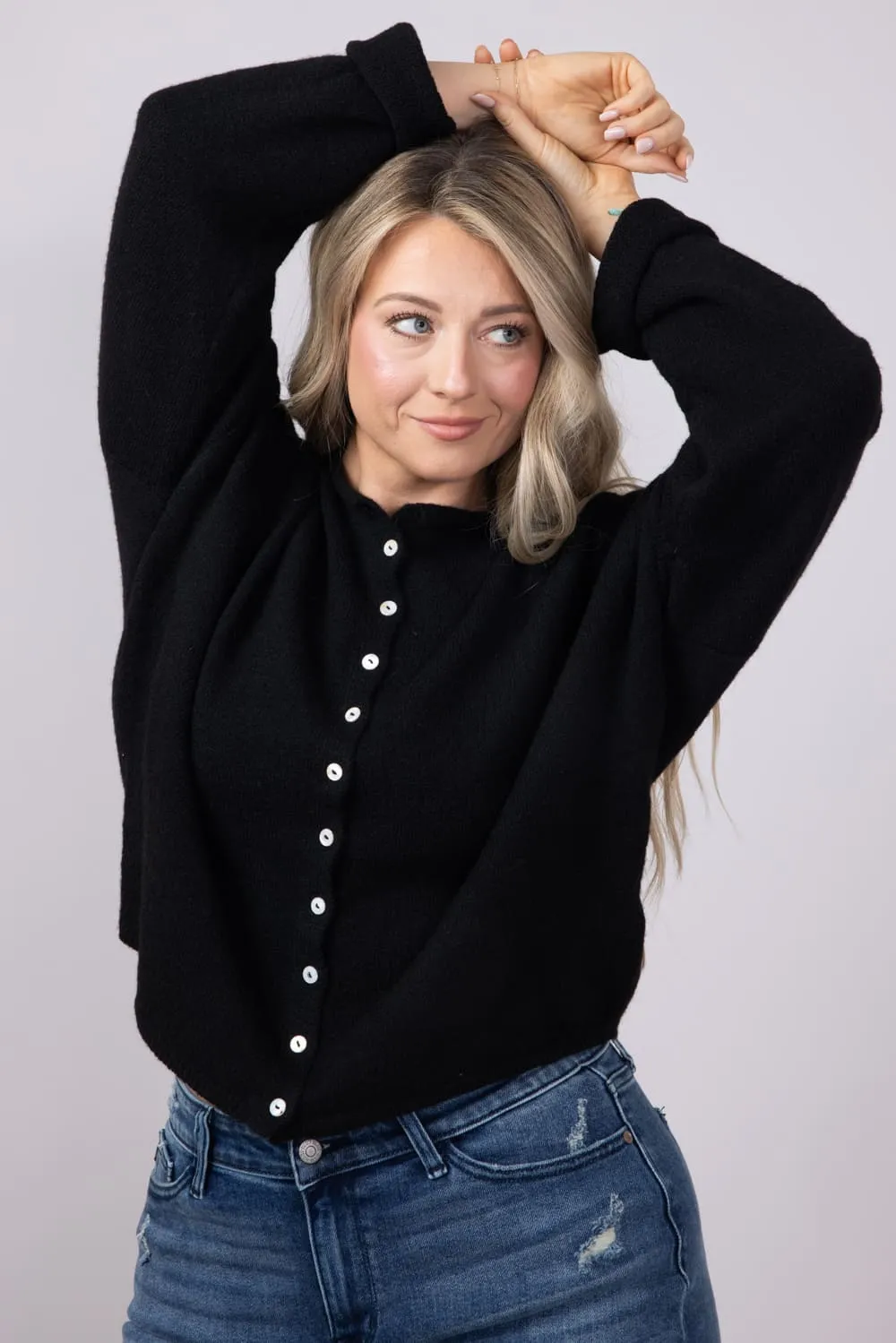 Things Between Piper Cardigan for Women in Black | TBW237-BLK sold by Glik’s