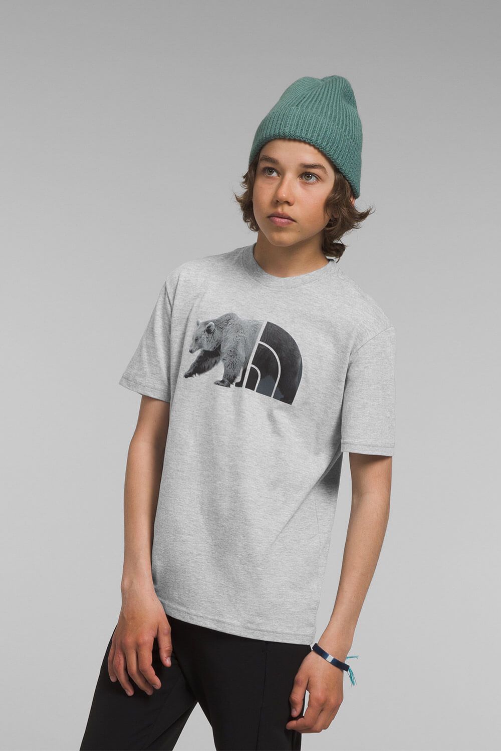 The North Face Youth Graphic T-Shirt for Boys in Grey Heather | NF0A82T8-QG7 sold by Glik’s
