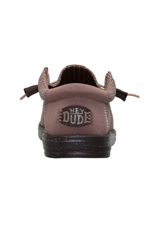 HEYDUDE Men’s Wally Stretch Sox Shoes in Deep Taupe/Mole Brown | 41898-0PQ made by Hey Dude