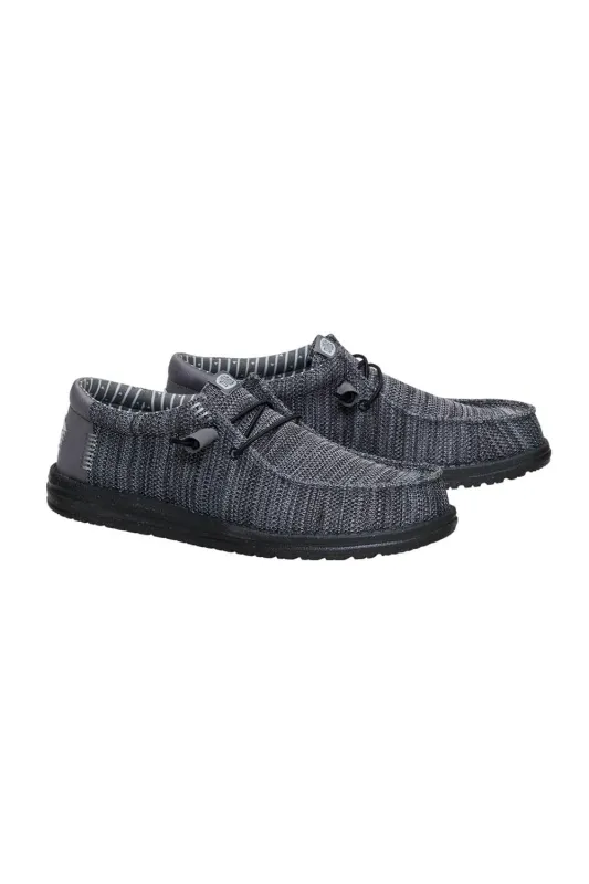 HEYDUDE Men’s Wally Stretch Sox Shoes in Granite Grey/Black | 41898-1U4 sold by Glik’s