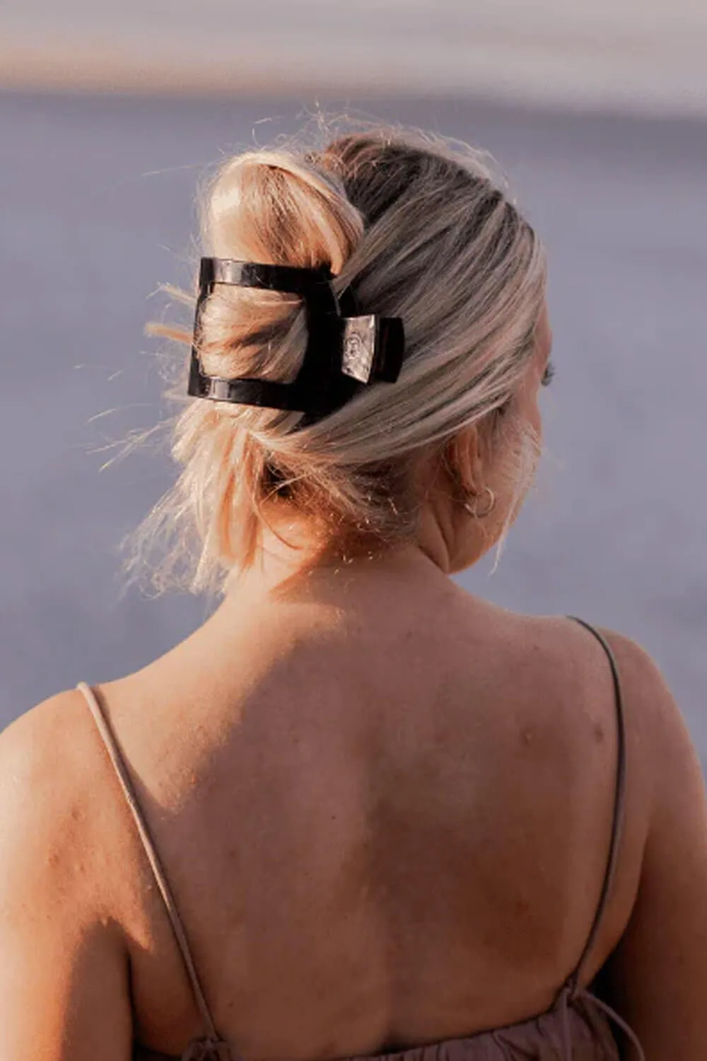 Teleties Large Flat Square Hair Clip in Black | TT-FCL02-002 sold by Glik’s product image thumbnail 4