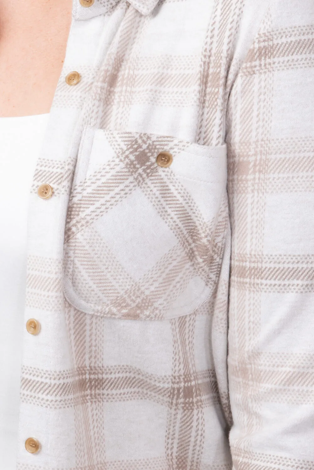 Thread & Supply Lewis Soft Luxe Button Up Shirt for Women in Mauve Tan Combo | T1084PVXTS-MAUVETANCOMBO sold by Glik’s product image thumbnail 4