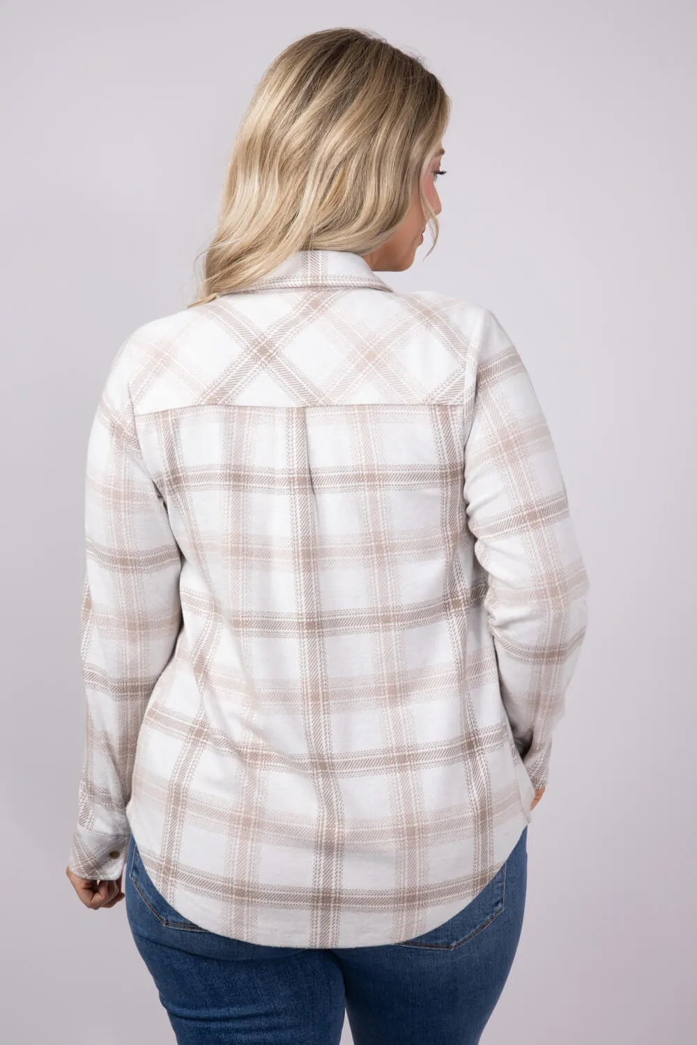 Thread & Supply Lewis Soft Luxe Button Up Shirt for Women in Mauve Tan Combo | T1084PVXTS-MAUVETANCOMBO sold by Glik’s product image thumbnail 3