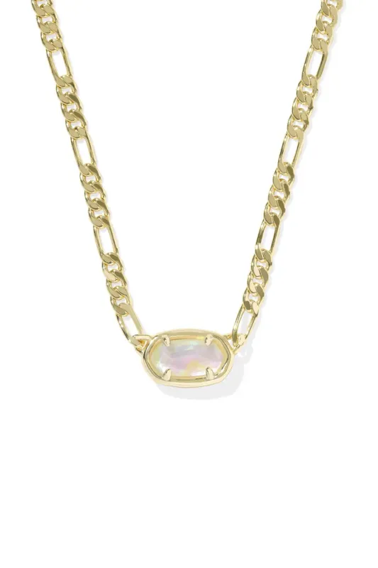 Kendra Scott Elisa Gold Figaro Short Pendant Necklace in Iridescent Abalone | 9608872966 sold by Glik’s