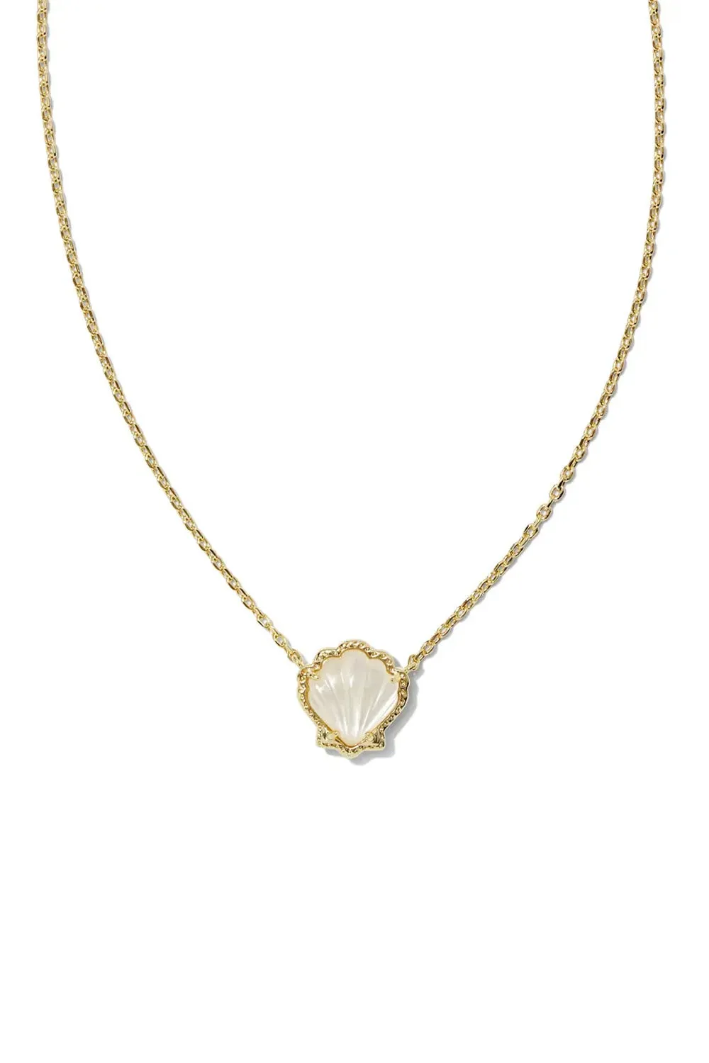 Kendra Scott Brynne Shell Gold Pendant Necklace in Ivory Mother of Pearl | 9608860075 sold by Glik’s