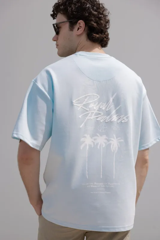 Cactus Man Royal Palms T-Shirt for Men in Light Blue | CKTS C176 sold by Glik’s