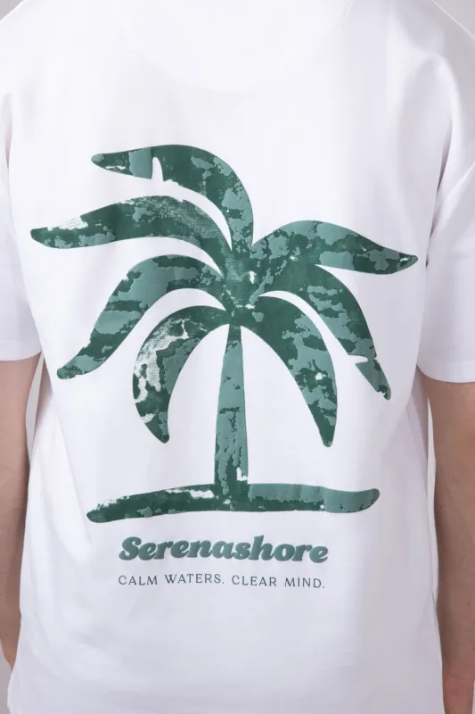 Green Palm Tree T-Shirt for Men in Off White | CKTS C161 sold by Glik’s
