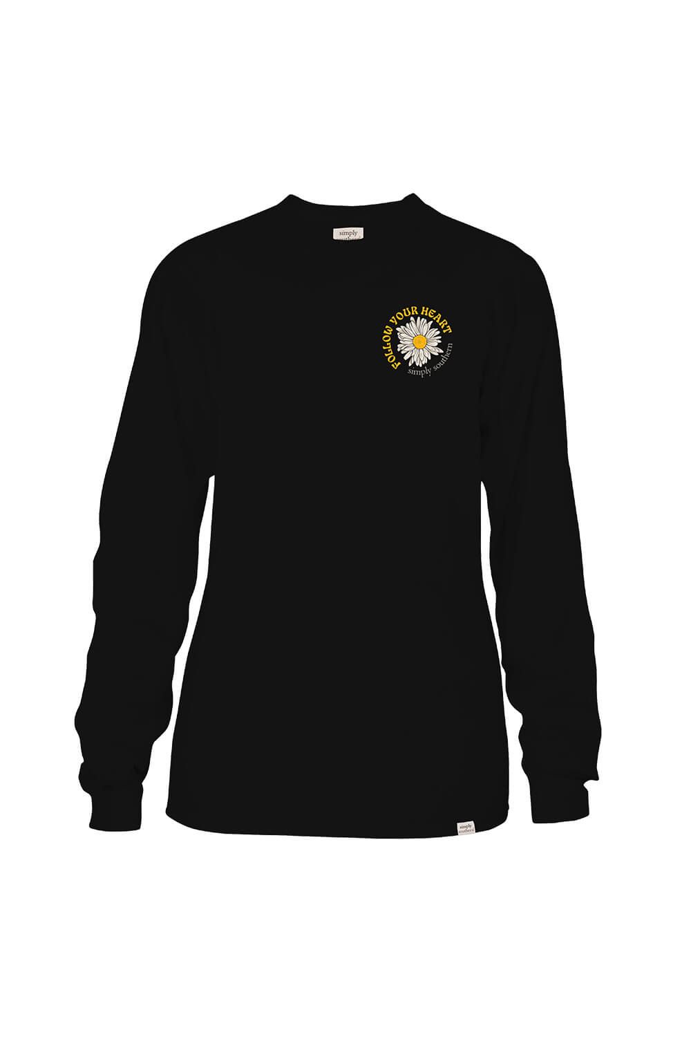 Simply Southern Youth Long Sleeve Follow Your Heart T-Shirt for Girls in Black | YTH-LS-HERD-BLACK sold by Glik’s product image thumbnail 2