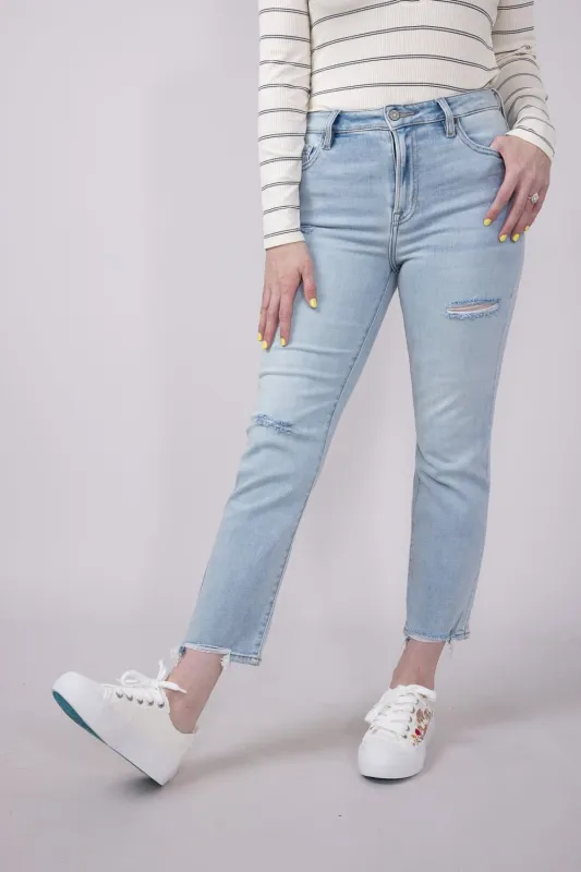 Hidden High Rise Crop Cigarette Skinny Jeans for Women | HD1527CG-LT sold by Glik’s